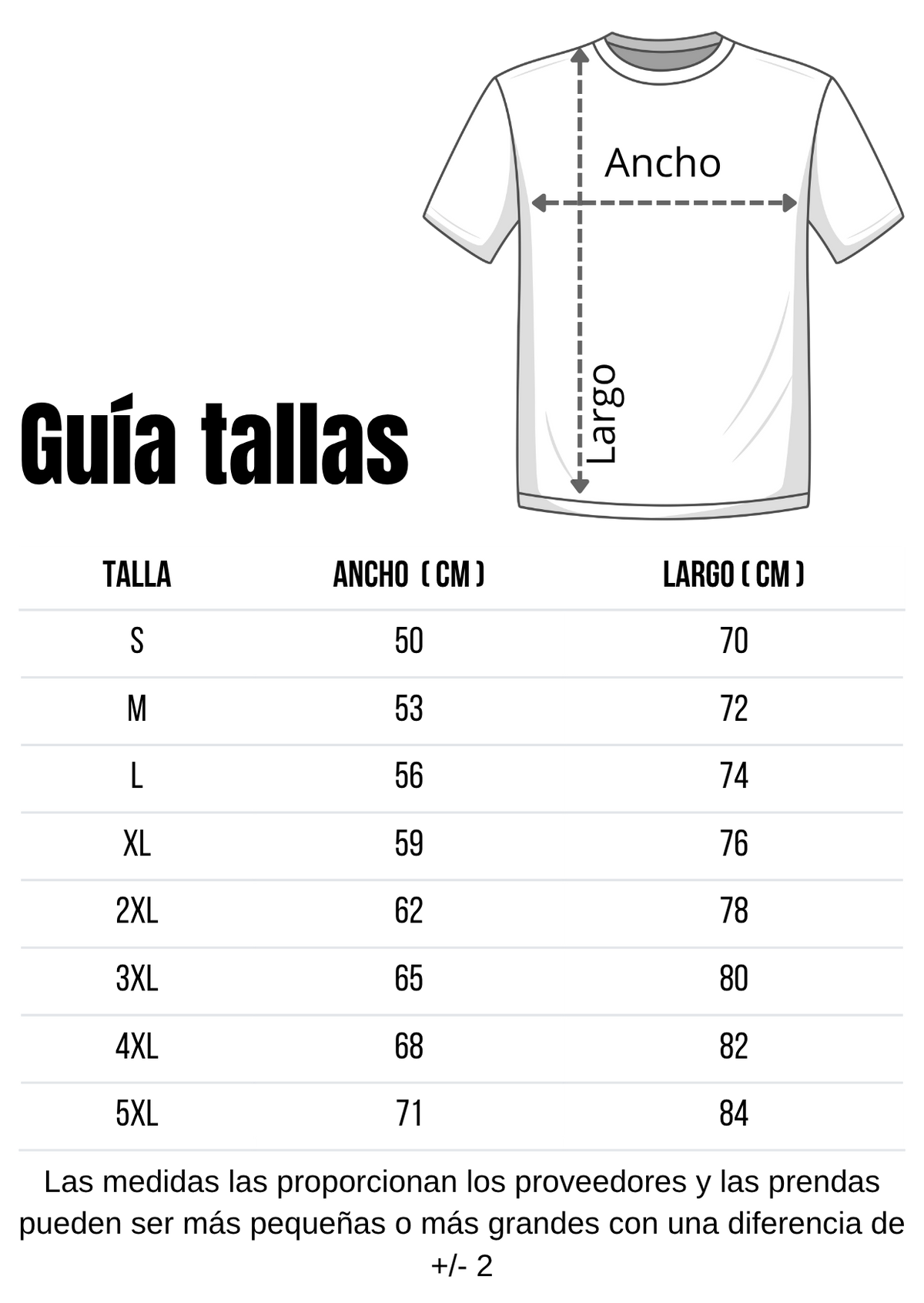 Guía de tallas