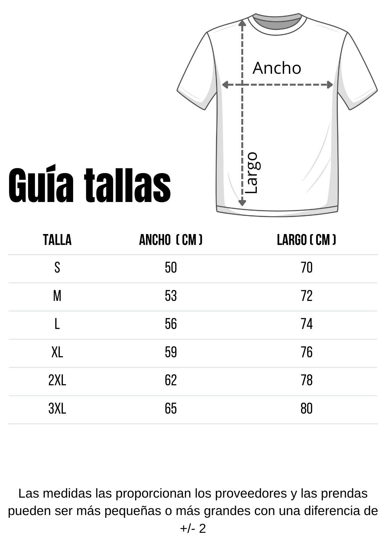Guía de tallas