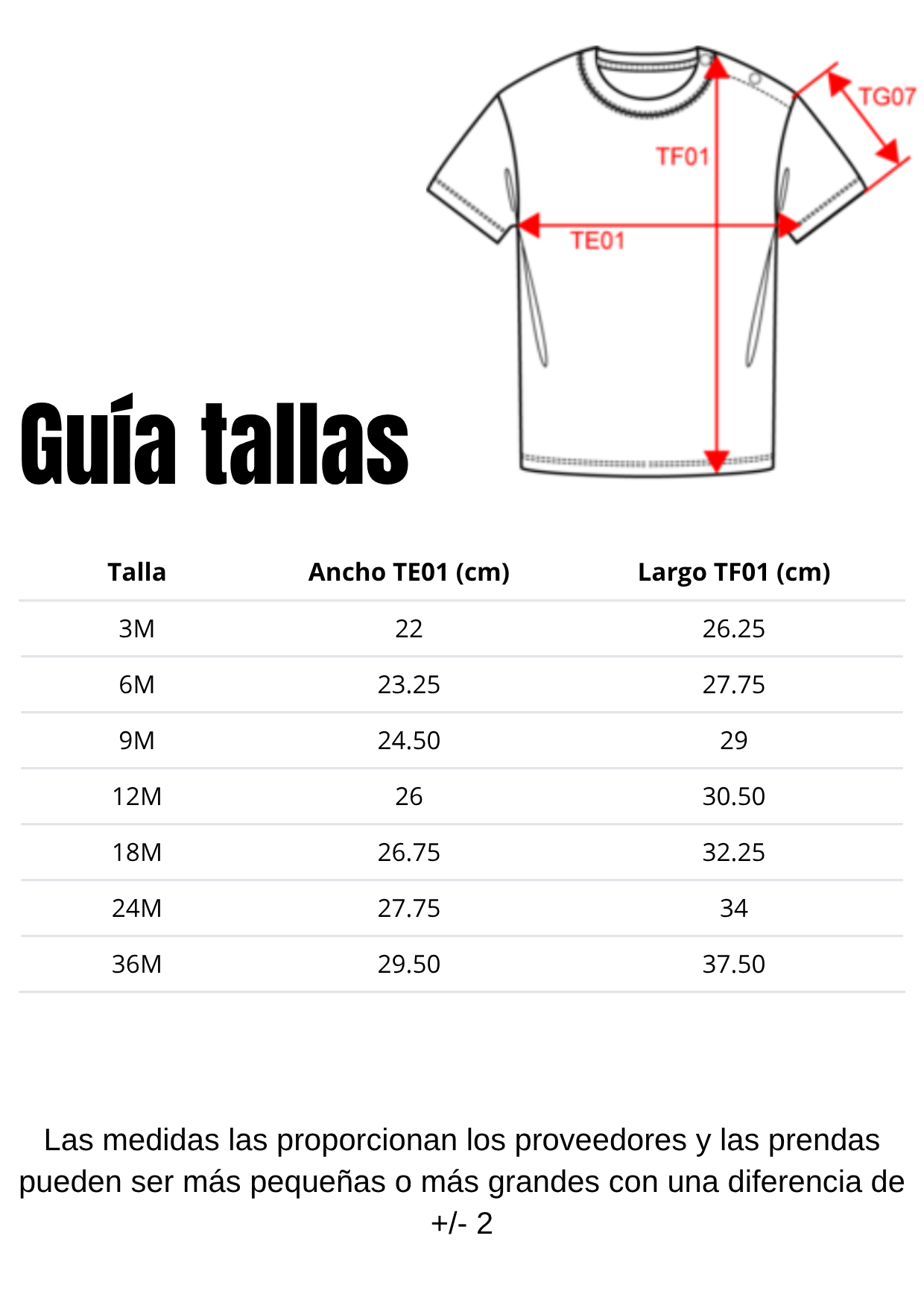Guía de tallas