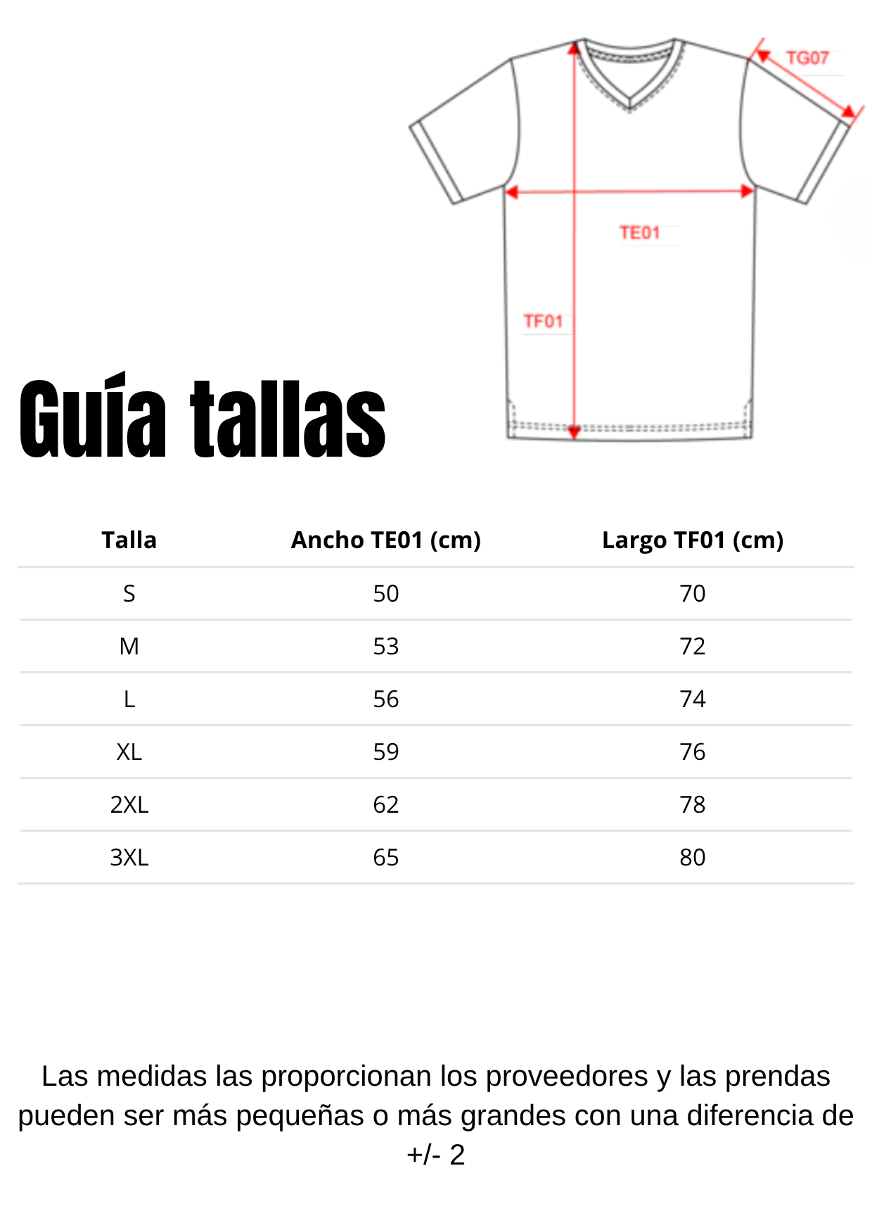 Guía de tallas