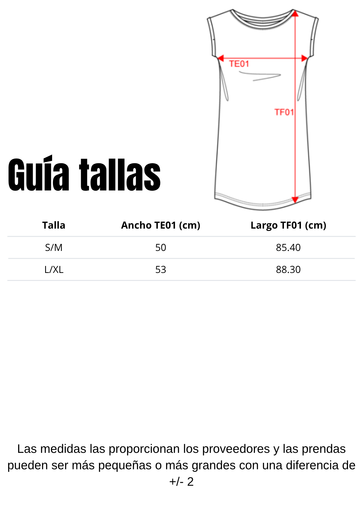 Guía de tallas