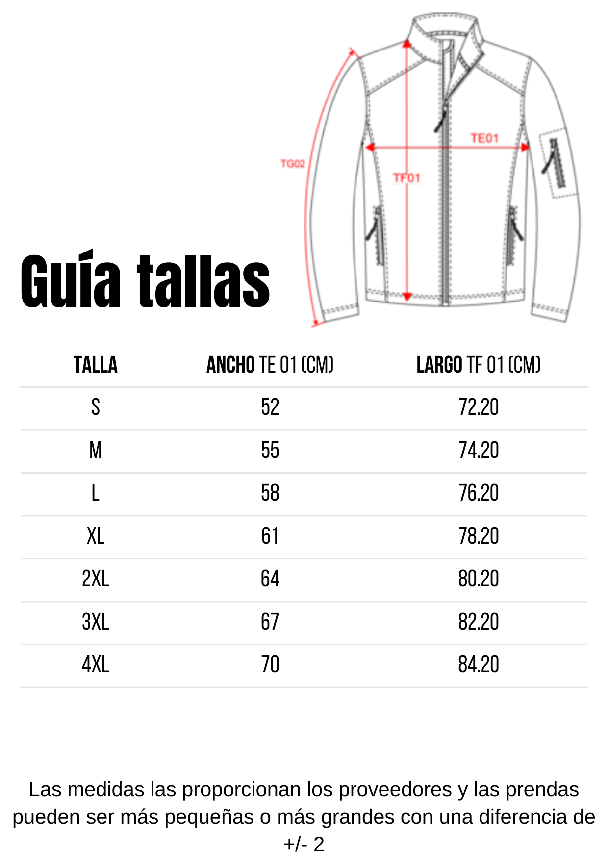 Guía de tallas