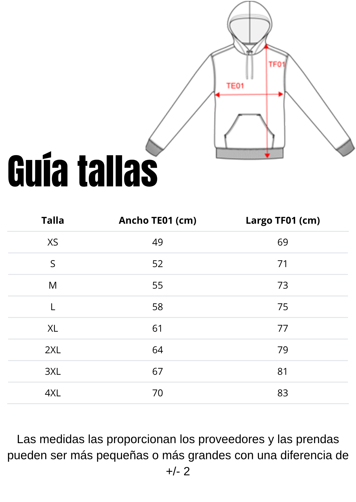 Guía de tallas