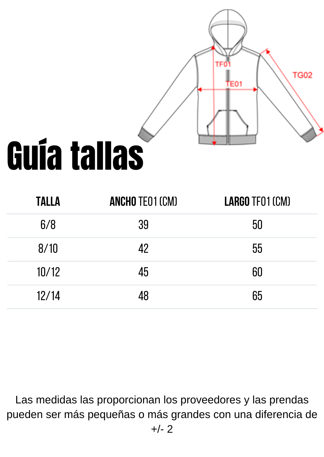 Guía de tallas