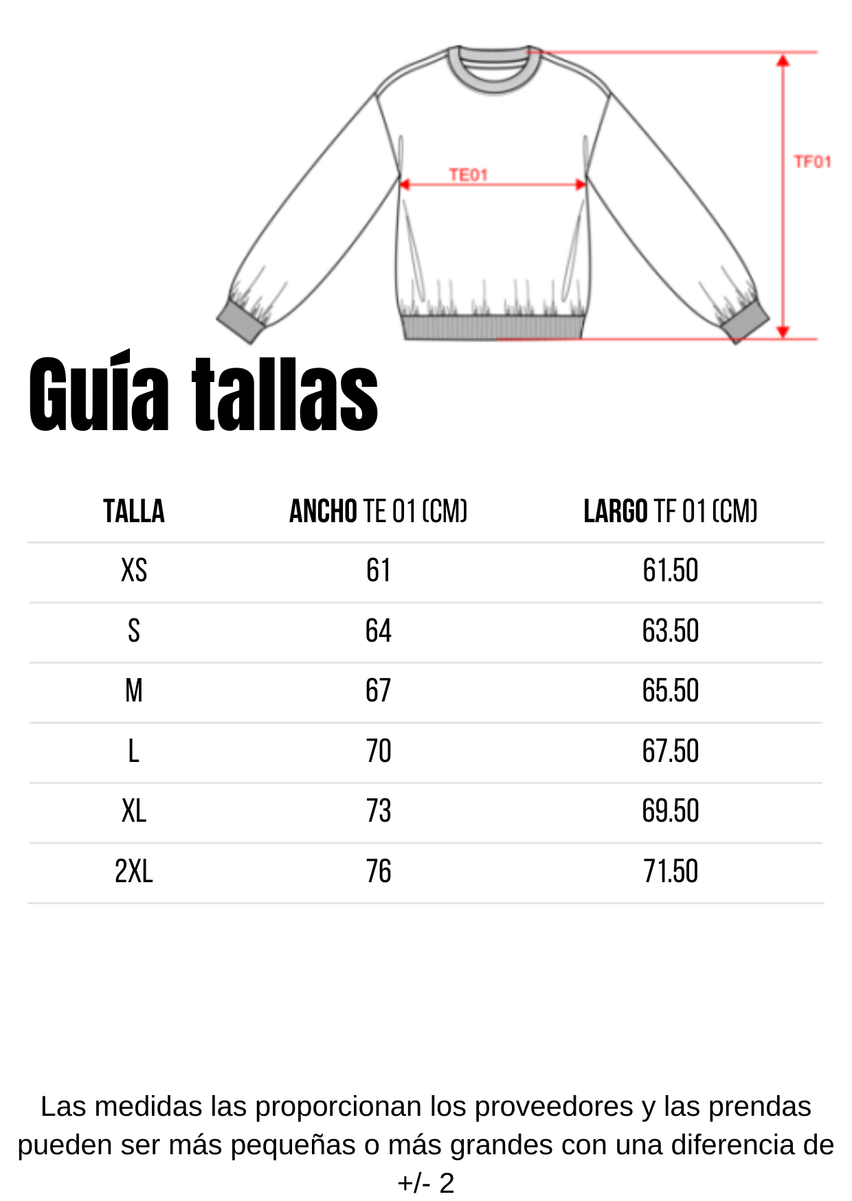 Guía de tallas