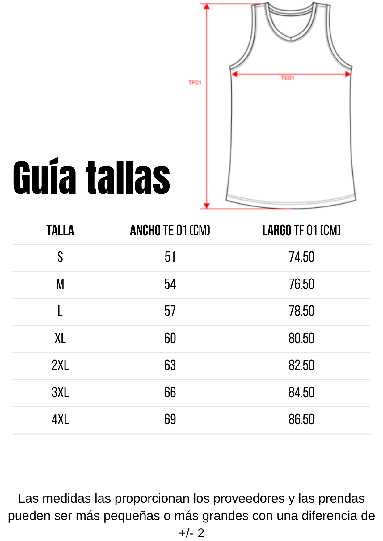 Guía de tallas