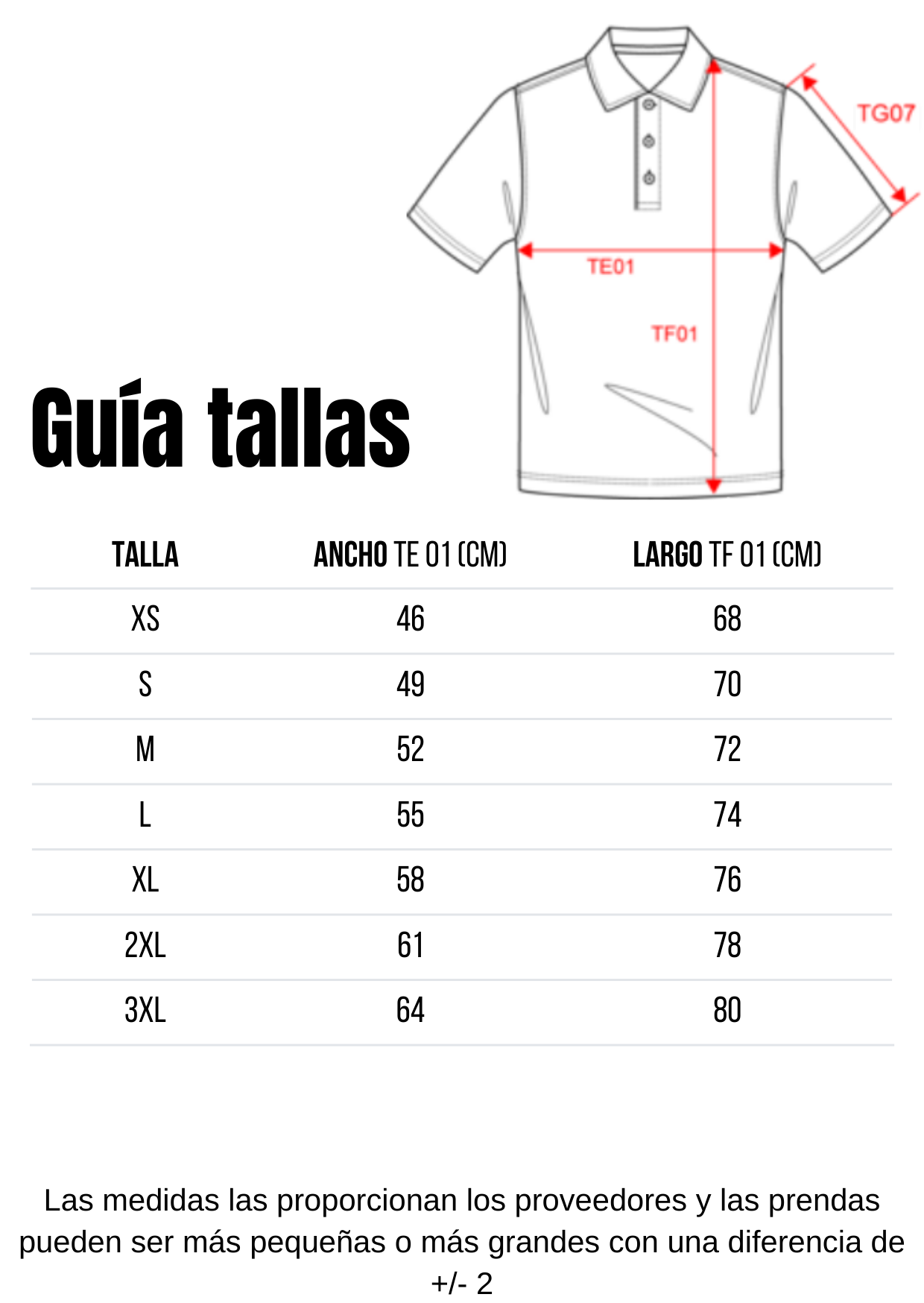 Guía de tallas