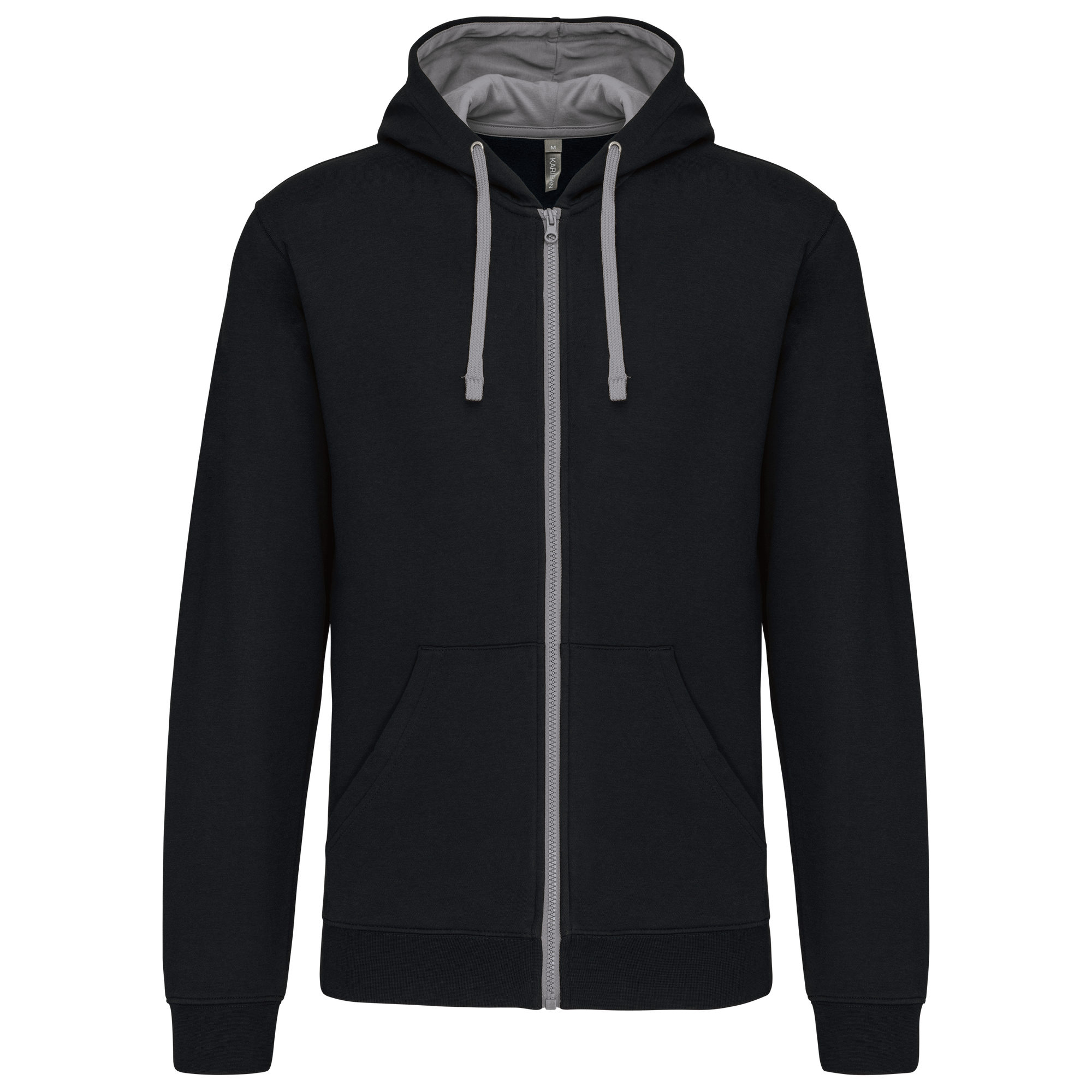 Sudadera capucha y cremallera contrastada
