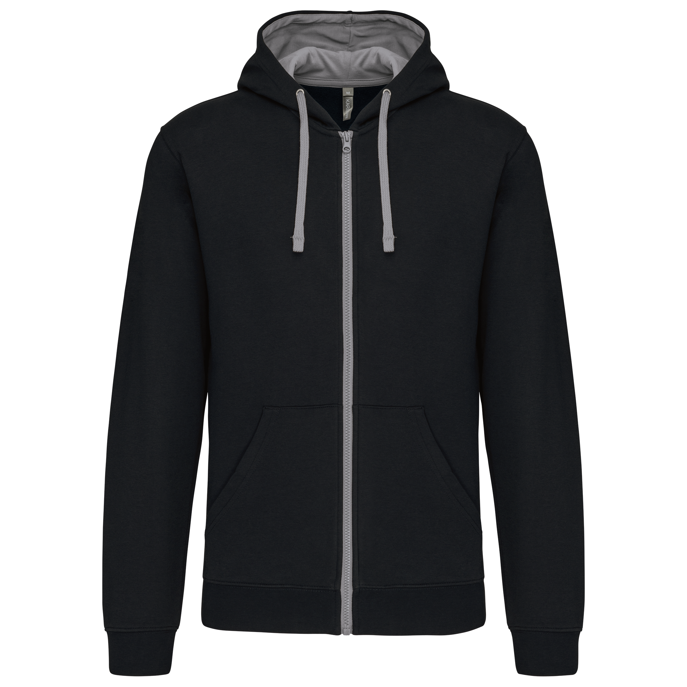Sudadera capucha y cremallera contrastada