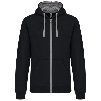 Sudadera cremallera contraste adulto