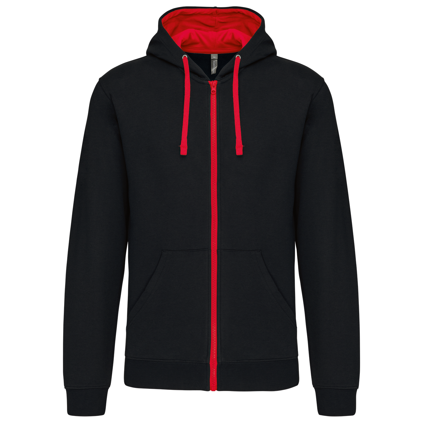 Sudadera cremallera contraste adulto