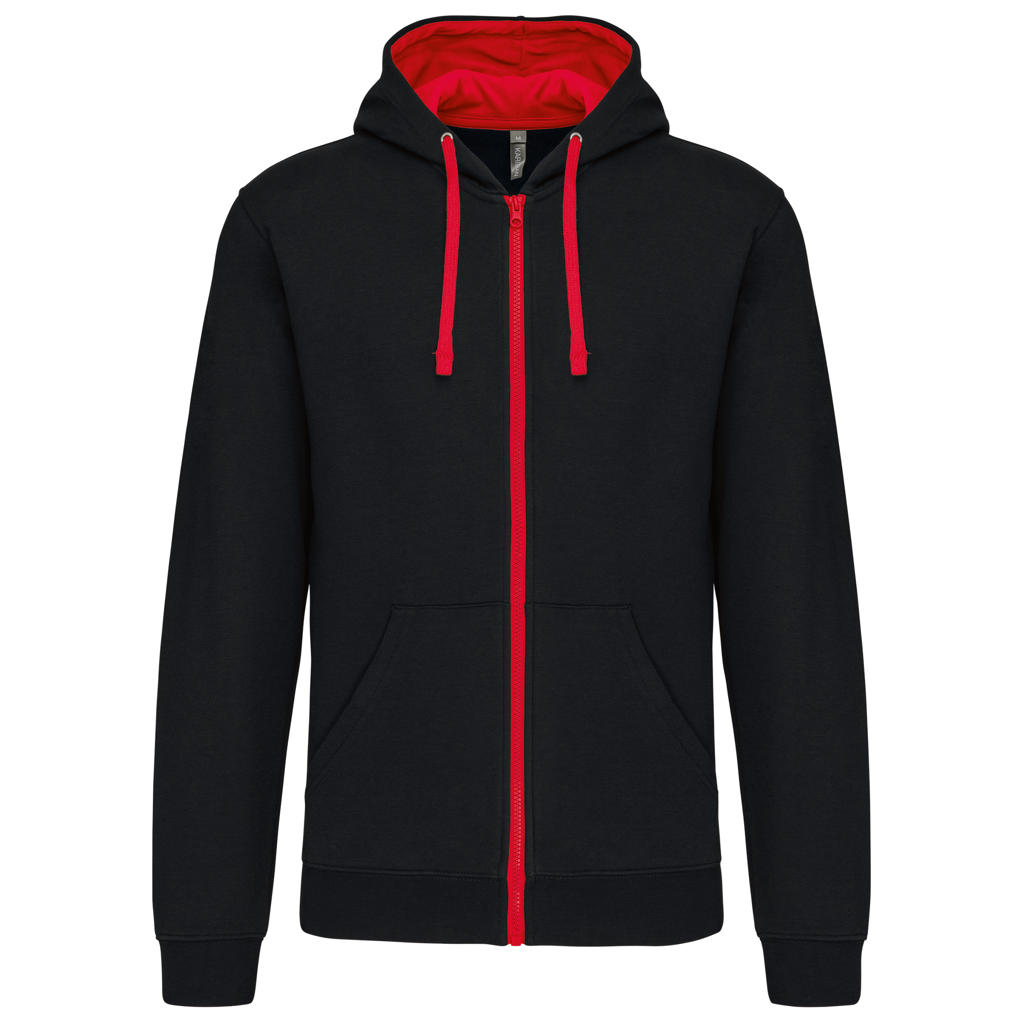 Sudadera capucha y cremallera contrastada