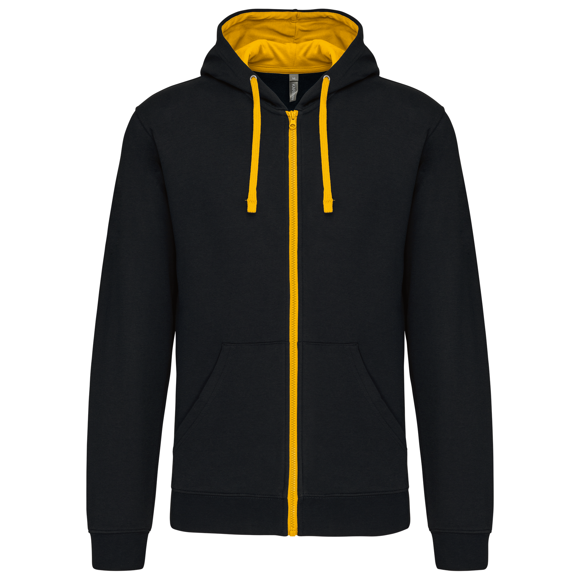 Sudadera capucha y cremallera contrastada