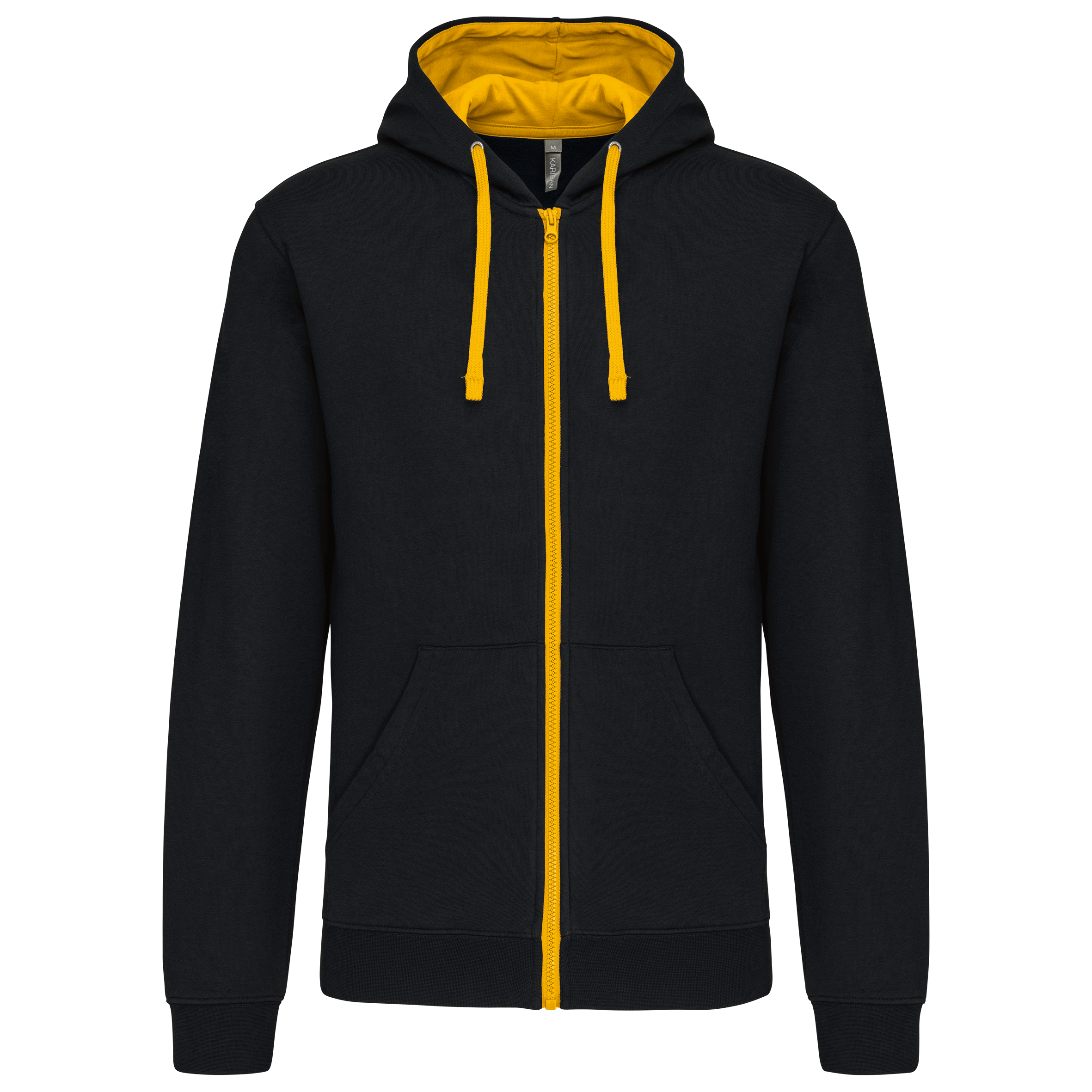 Sudadera capucha y cremallera contrastada