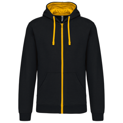 Sudadera cremallera contraste adulto