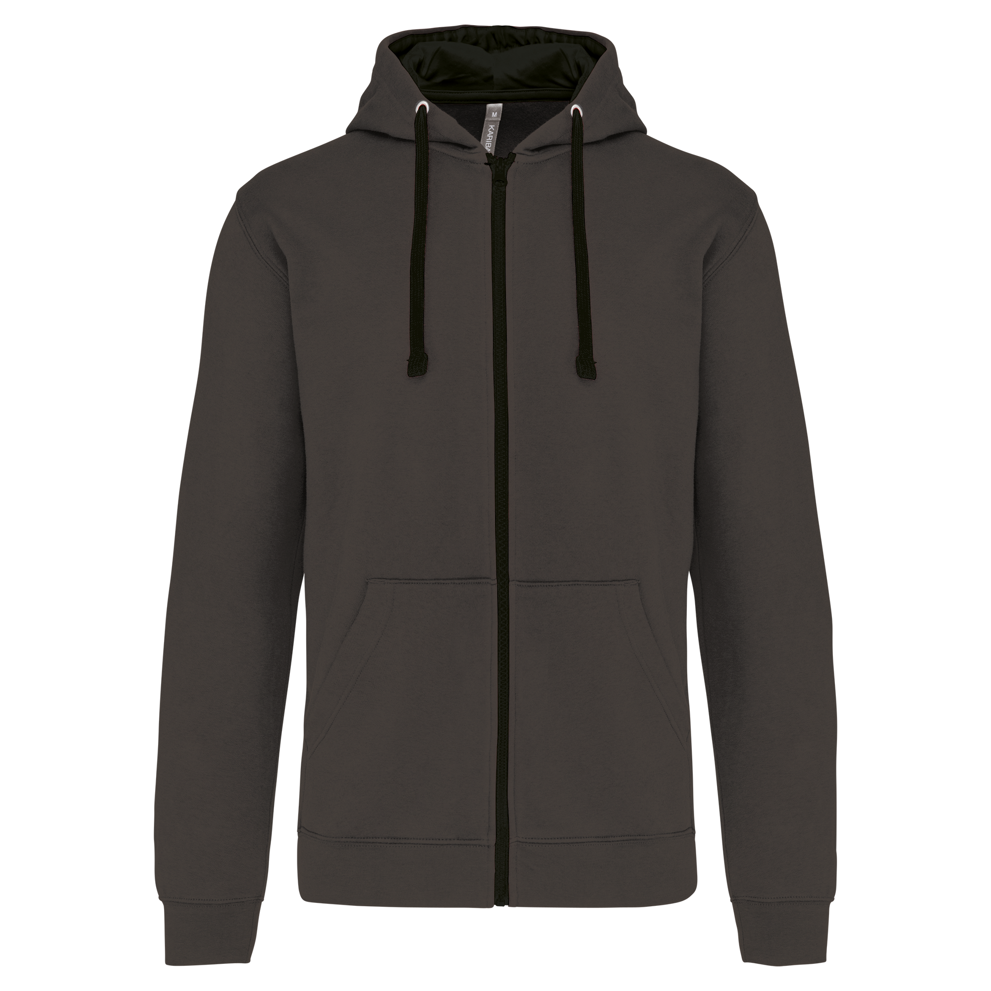 Sudadera capucha y cremallera contrastada