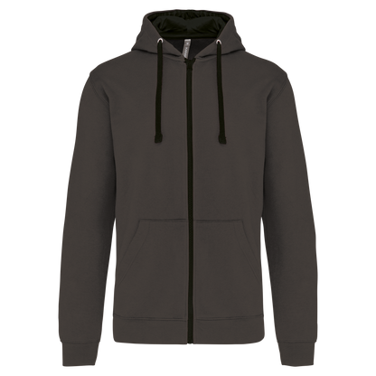 Sudadera cremallera contraste adulto