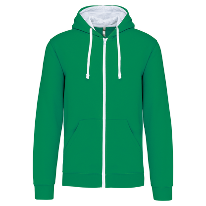 Sudadera cremallera contraste adulto