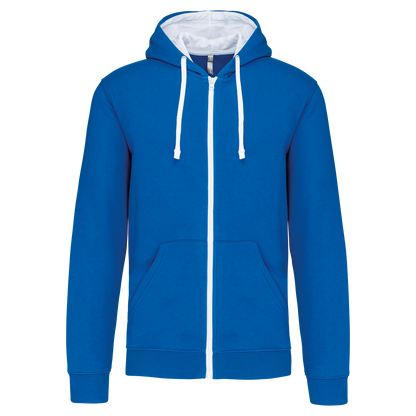 Sudadera cremallera contraste adulto