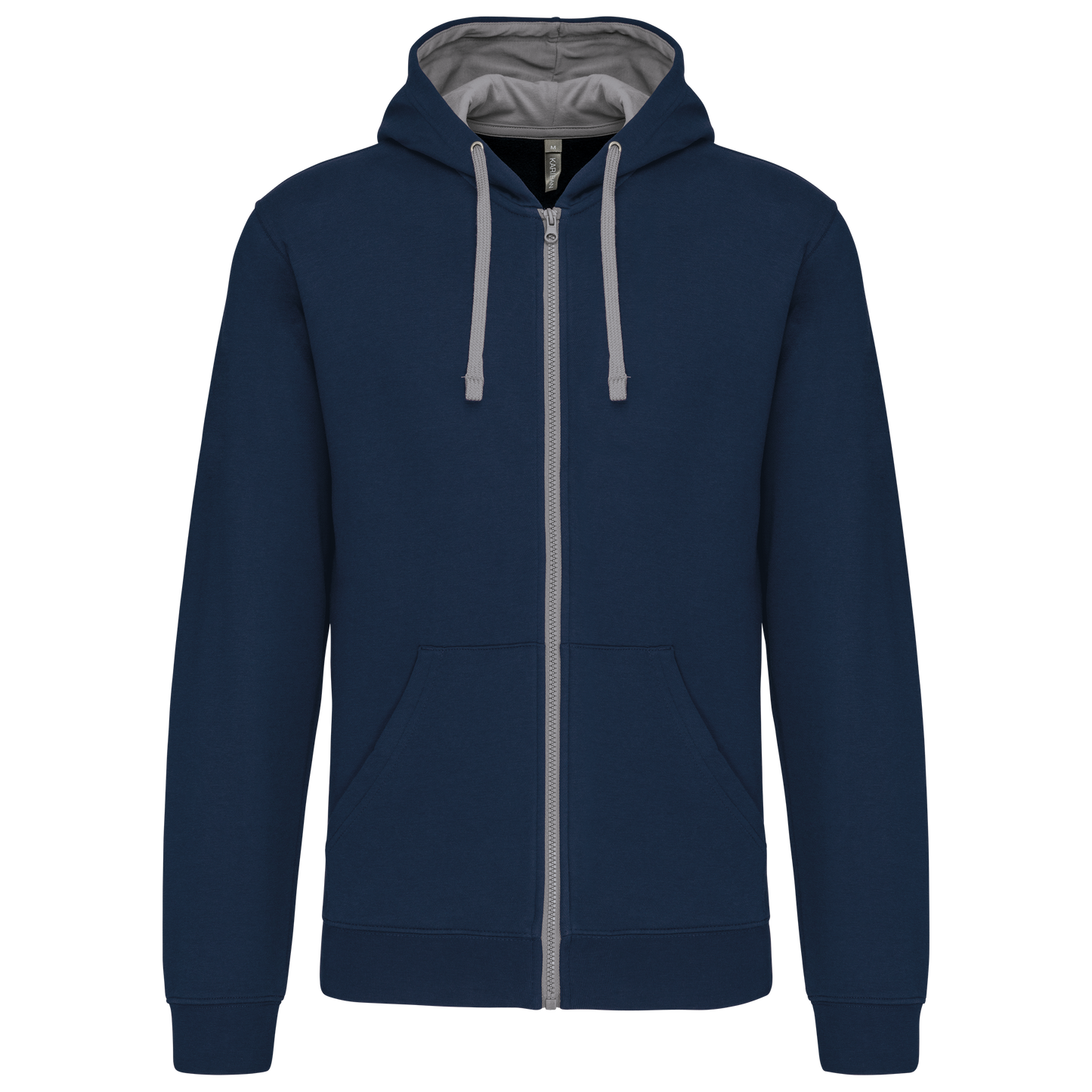 Sudadera cremallera contraste adulto