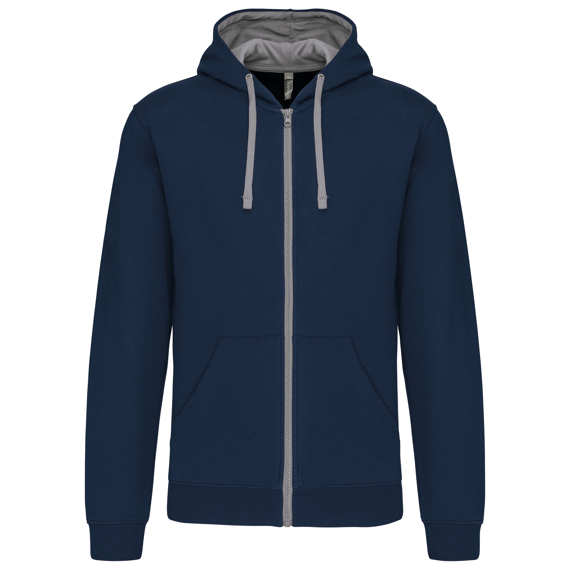 Sudadera capucha y cremallera contrastada