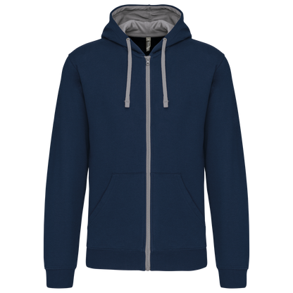 Sudadera cremallera contraste adulto