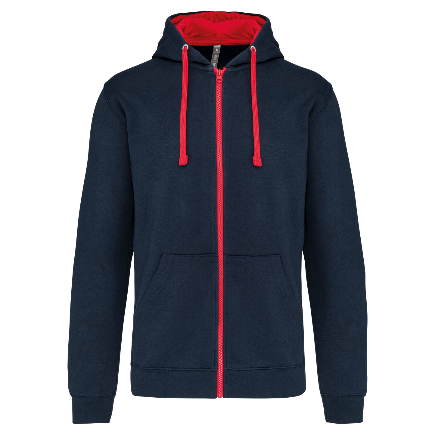 Sudadera cremallera contraste adulto