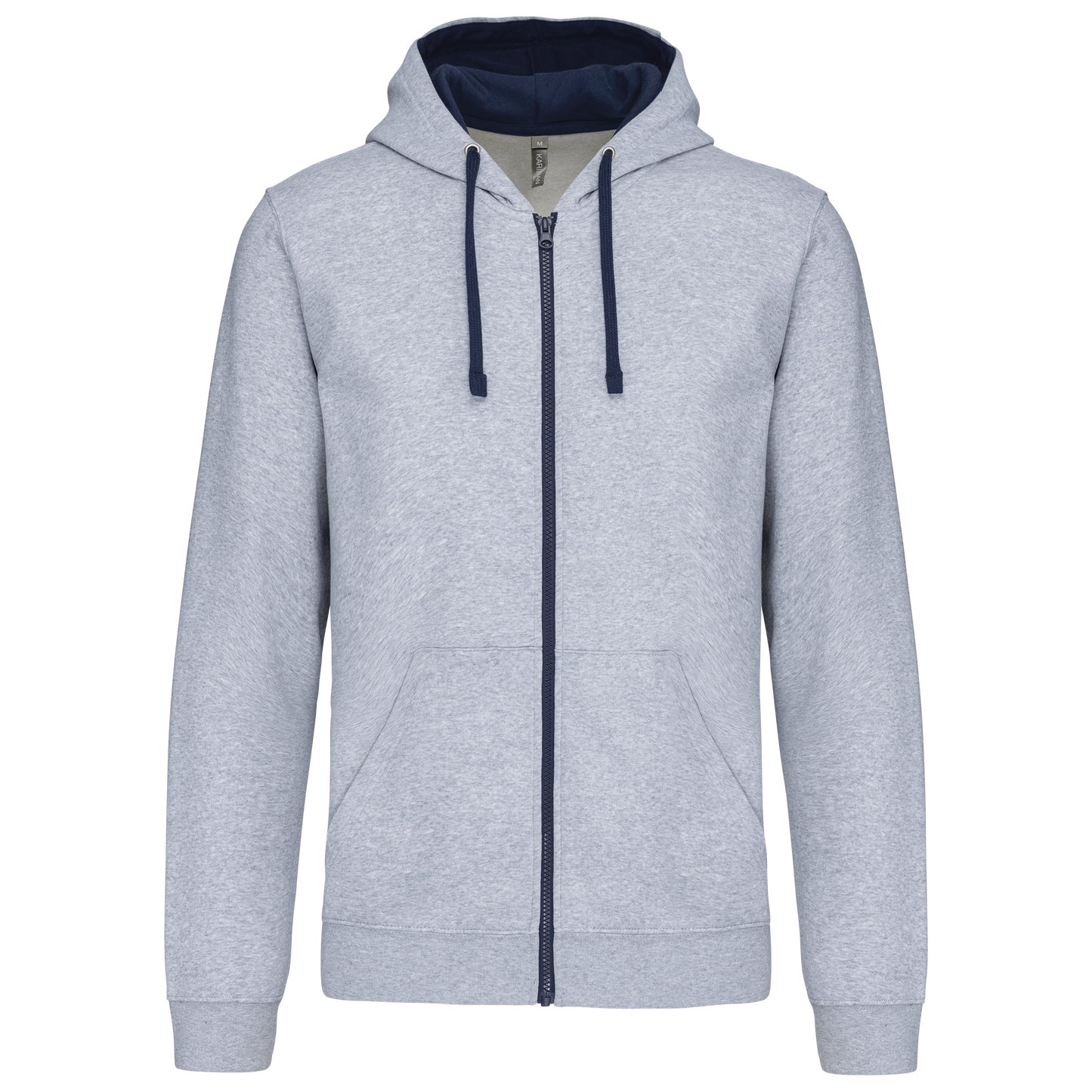 Sudadera cremallera contraste adulto
