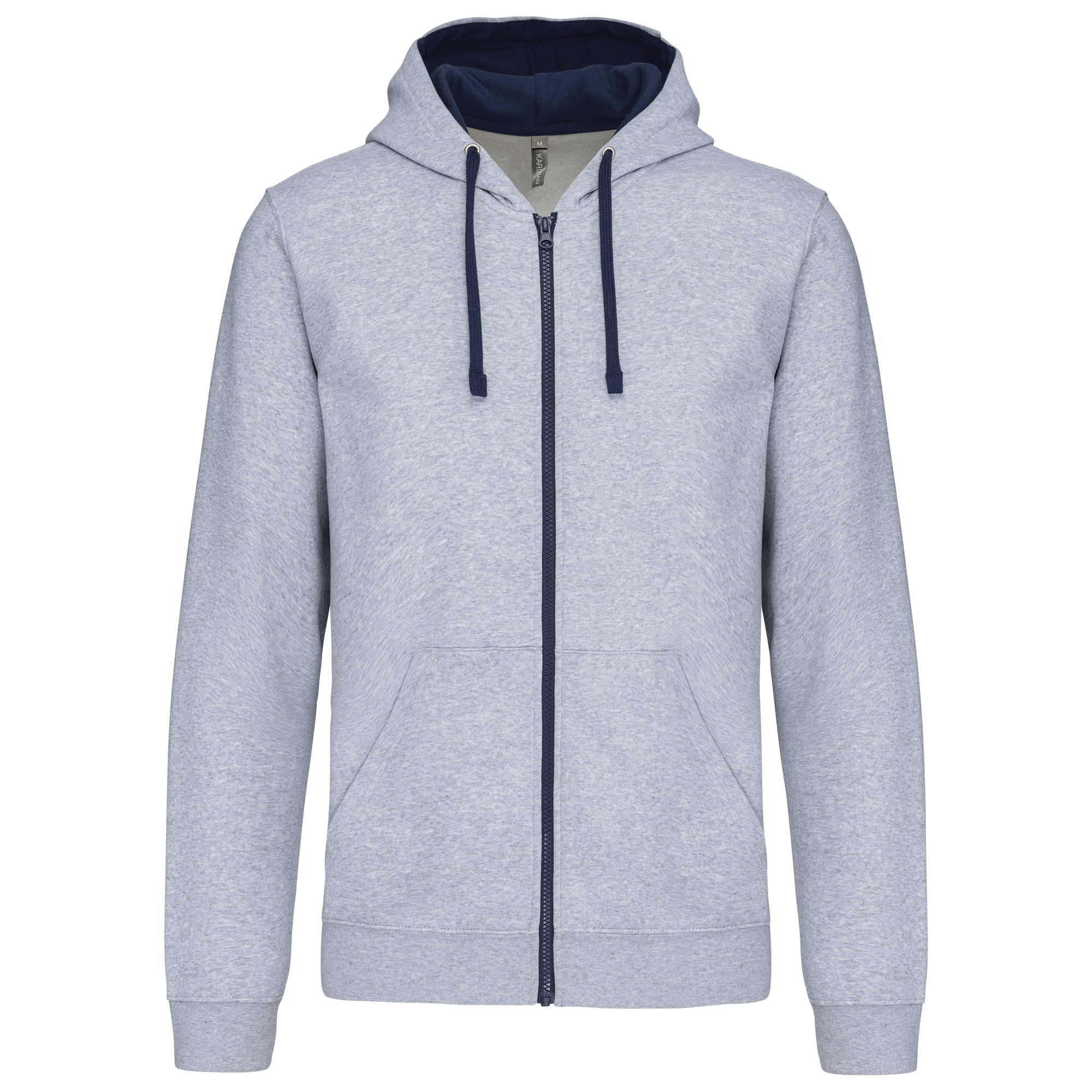 Sudadera capucha y cremallera contrastada