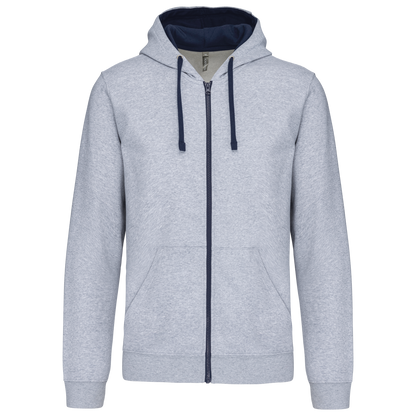 Sudadera cremallera contraste adulto