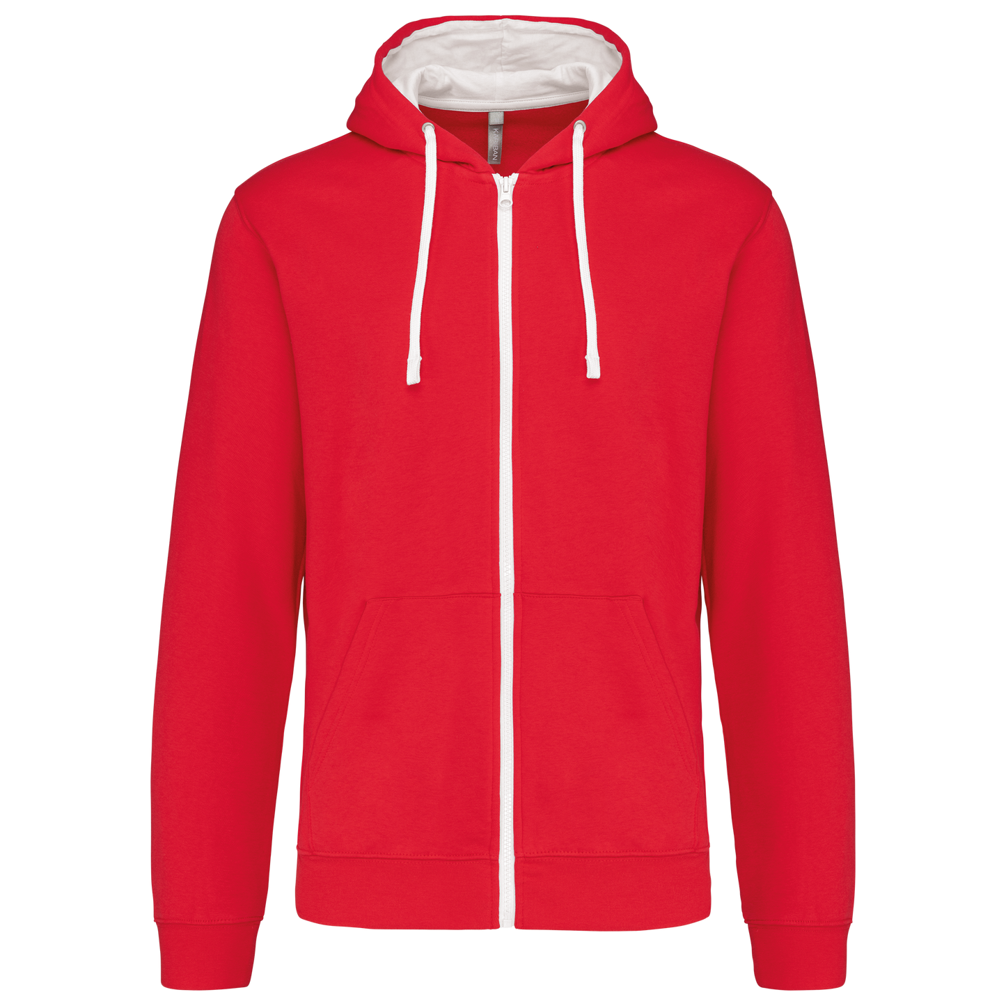 Sudadera cremallera contraste adulto