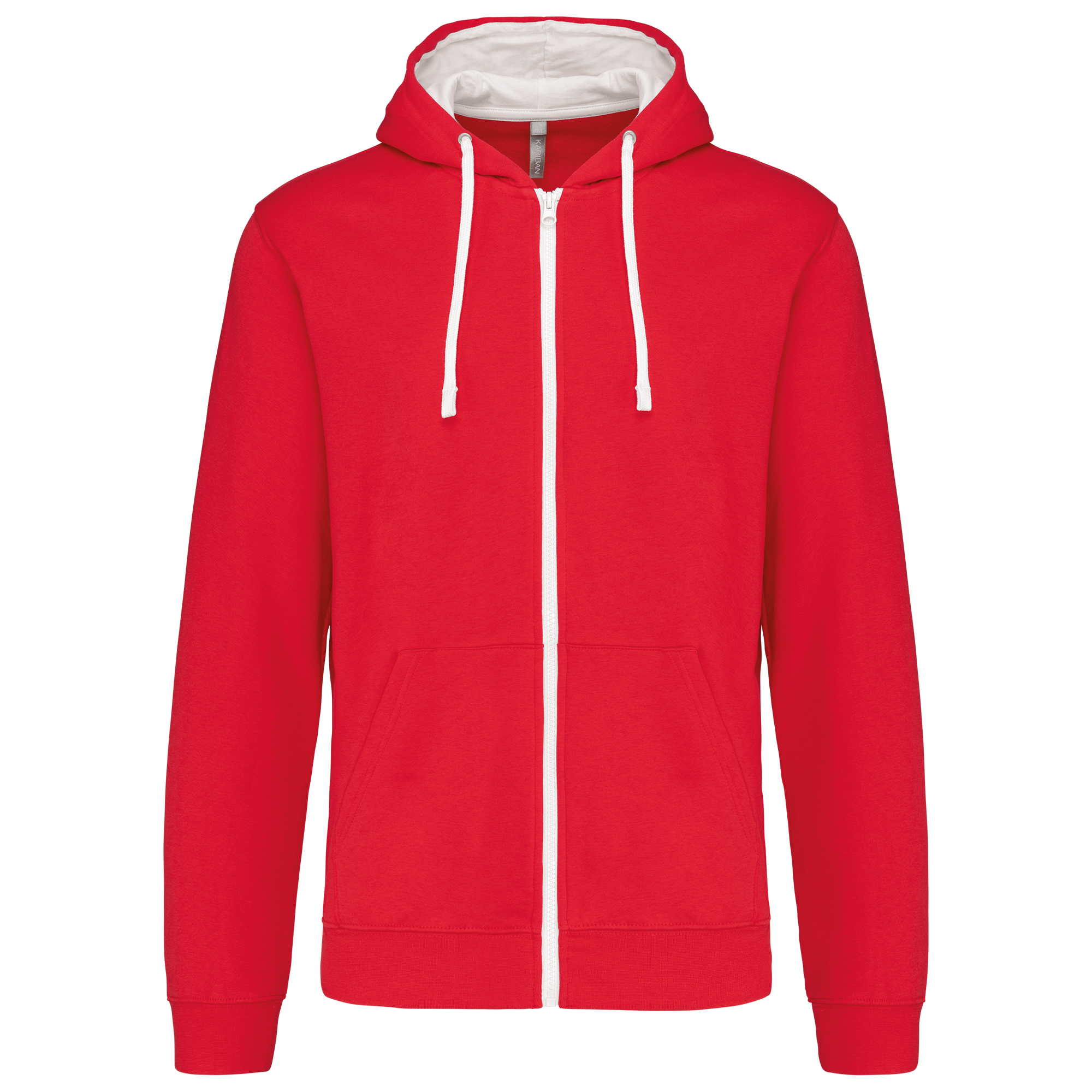 Sudadera capucha y cremallera contrastada