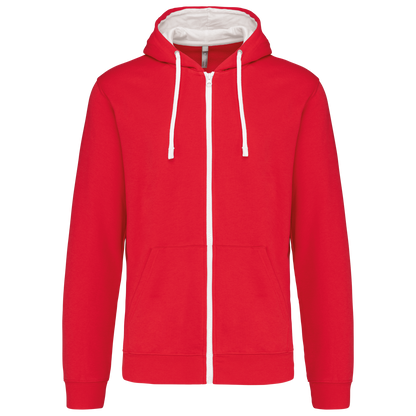 Sudadera cremallera contraste adulto