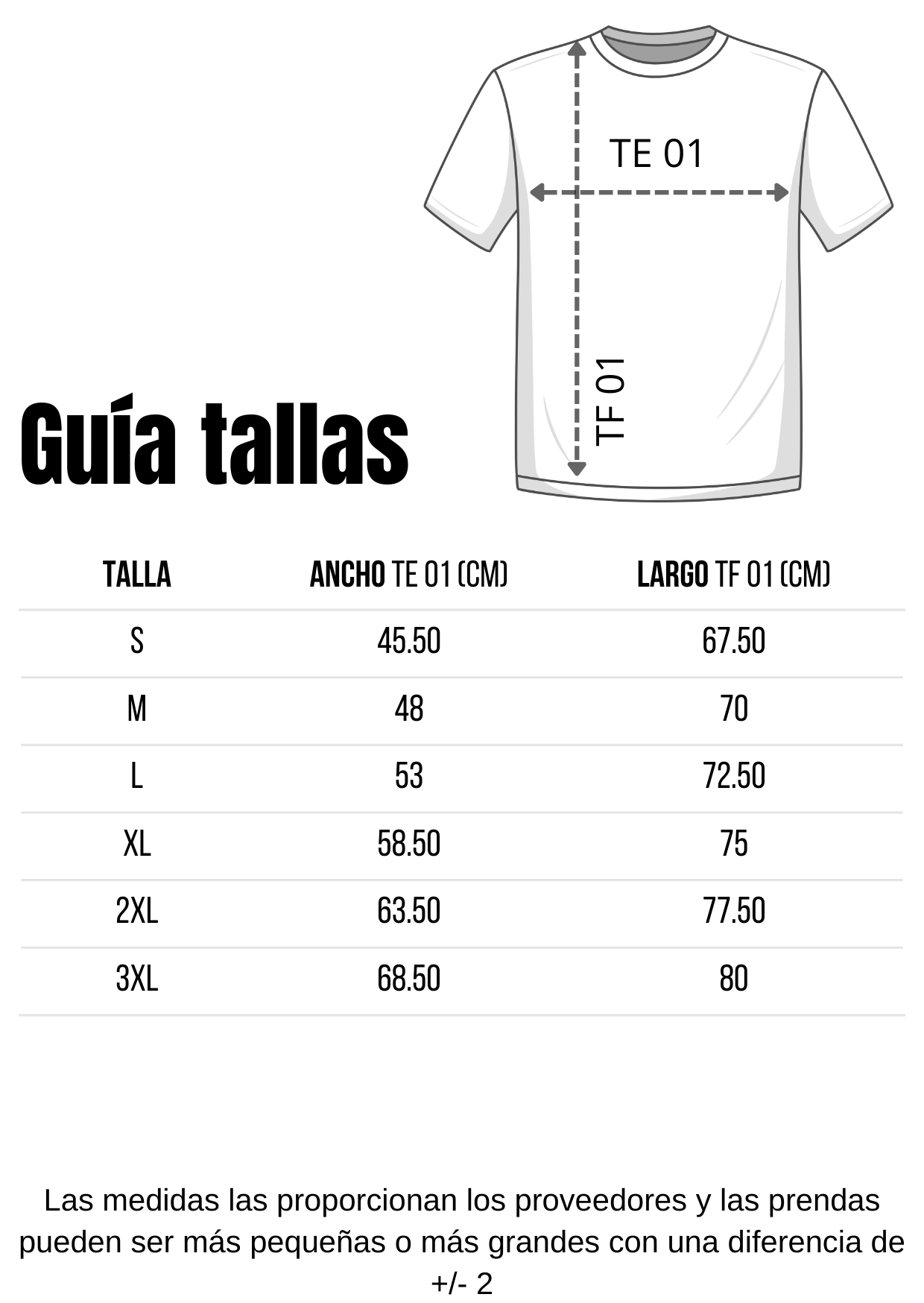 Guía de tallas