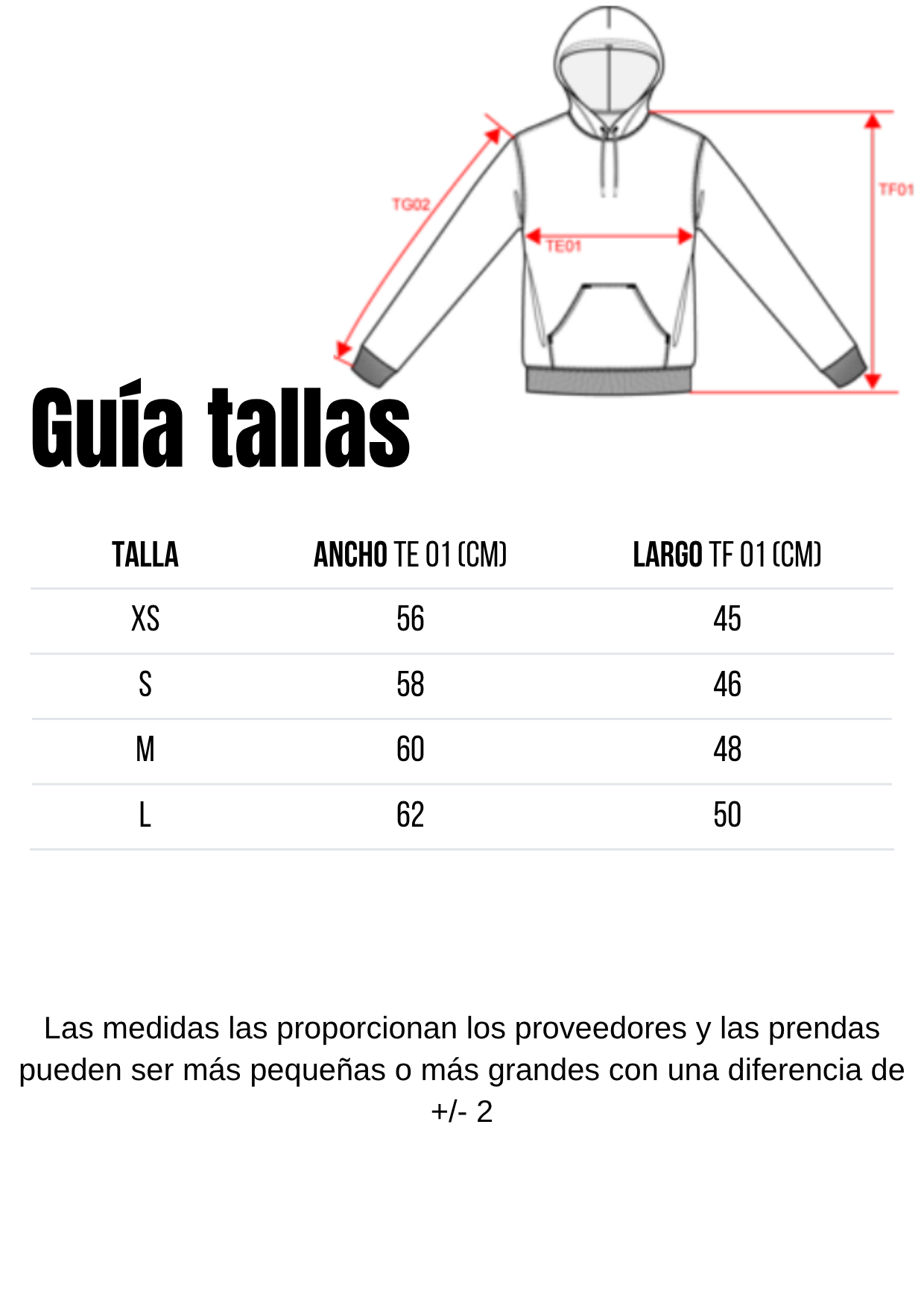 Guía de tallas