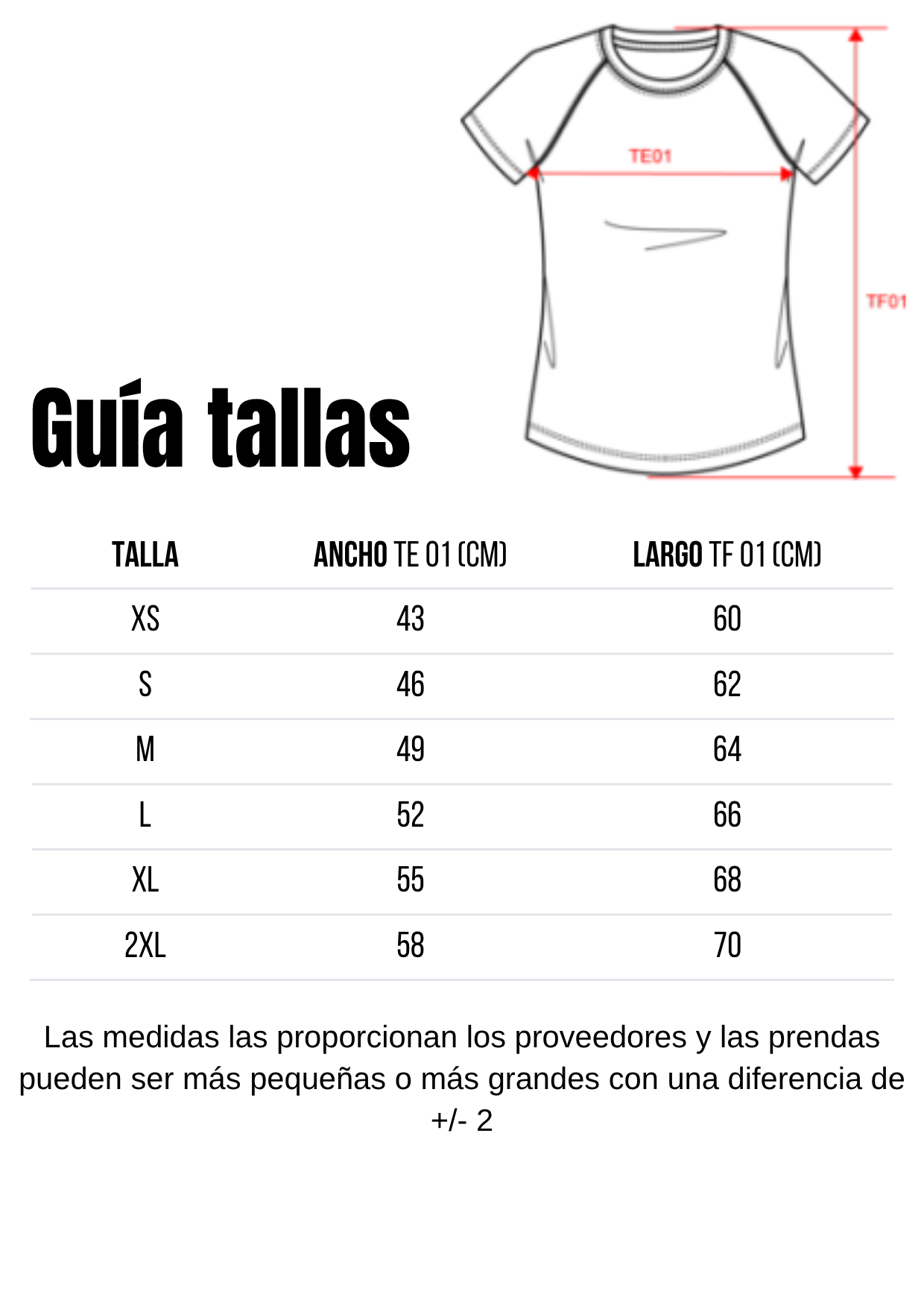 Guía de tallas