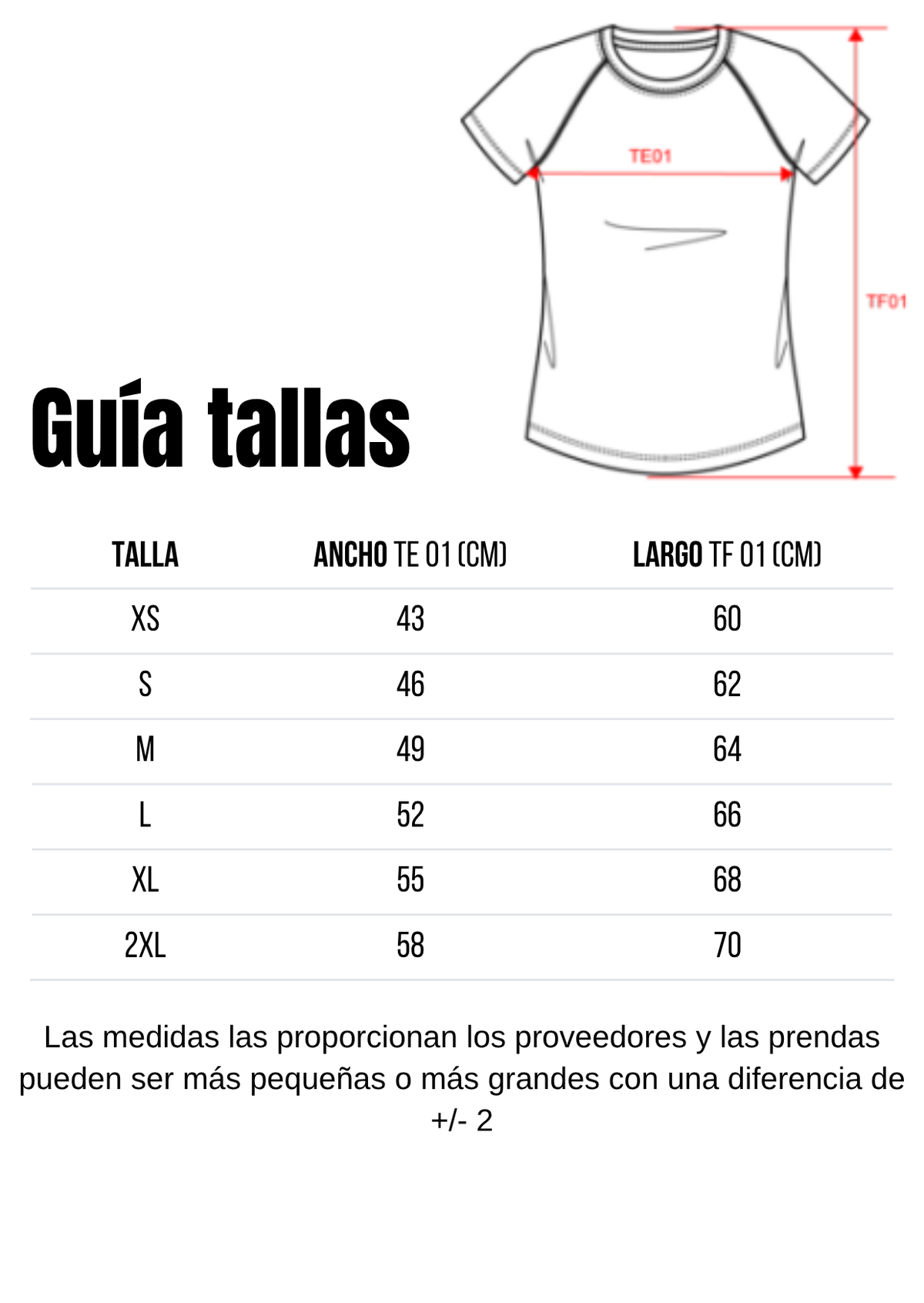 Guía de tallas