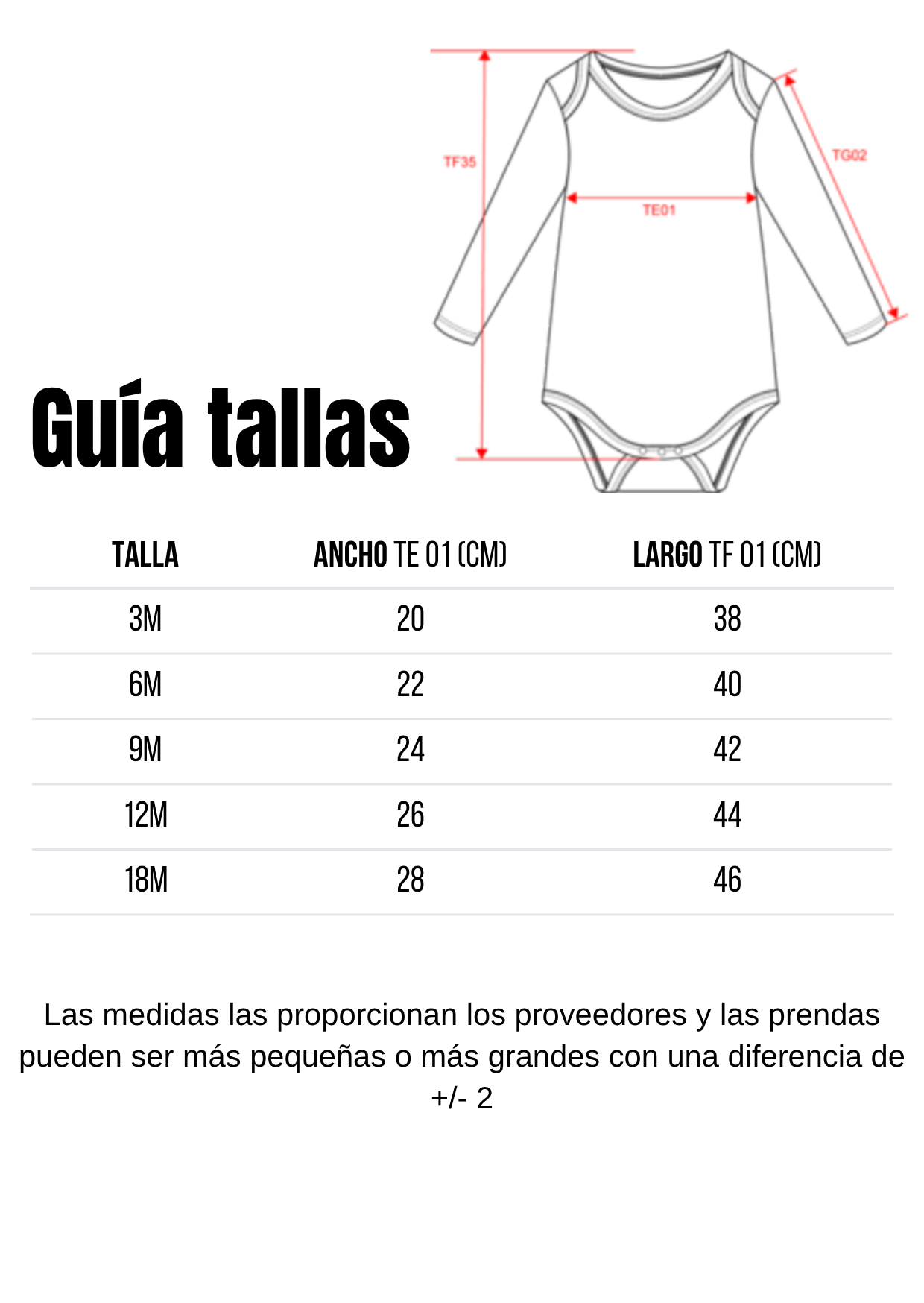 Guía de tallas