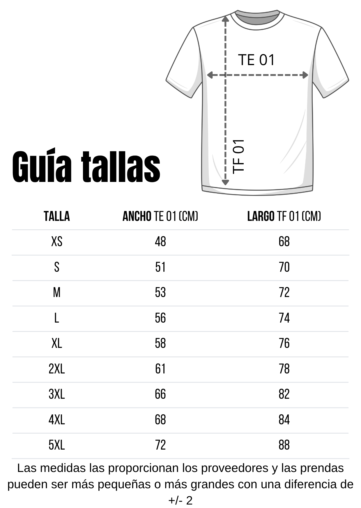 Guía de tallas