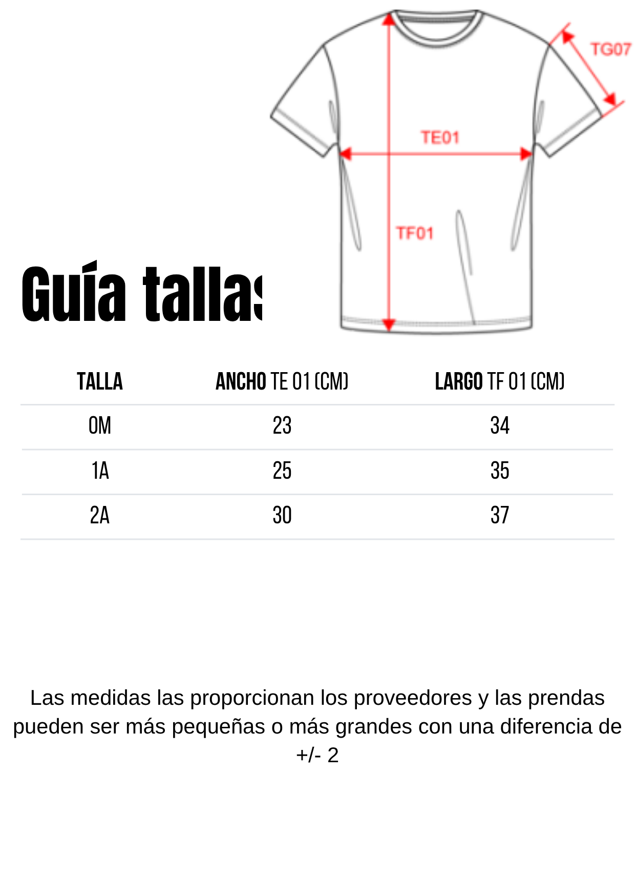 Guía de tallas