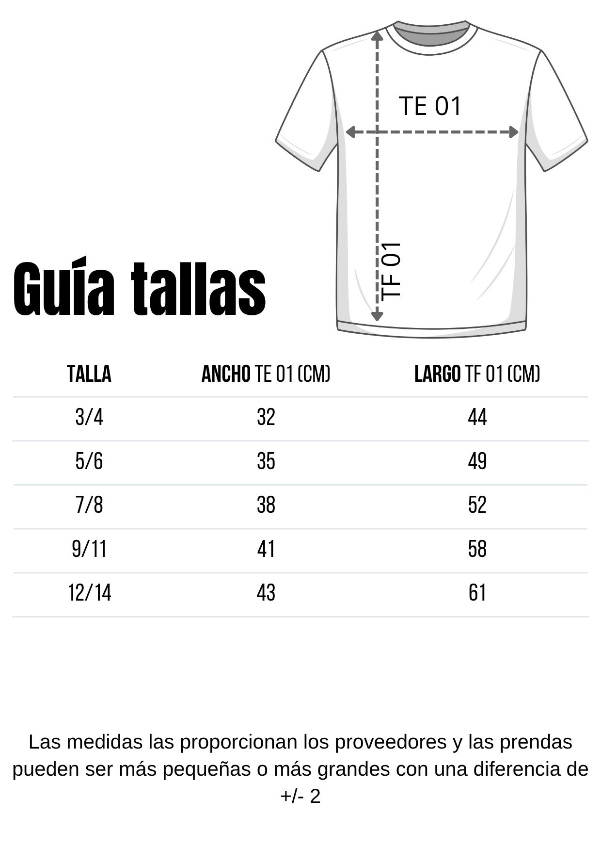 Guía de tallas