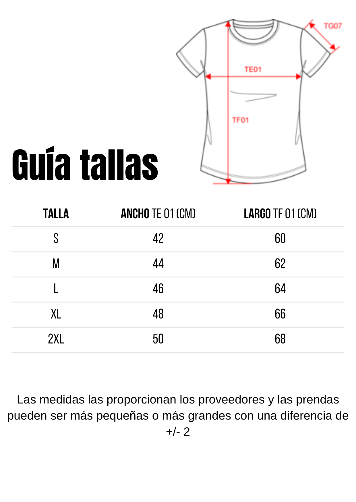 Guía de tallas
