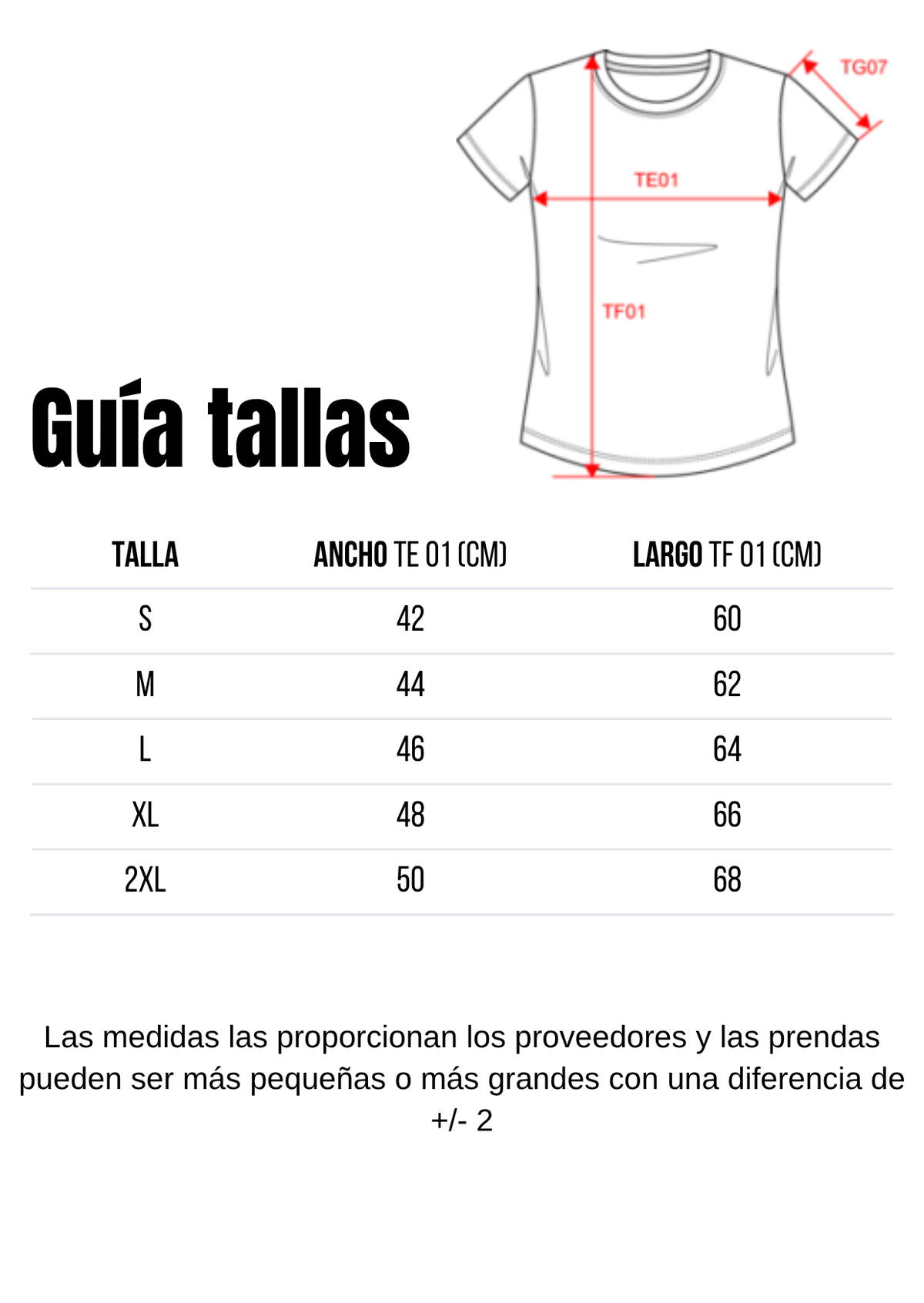 Guía de tallas