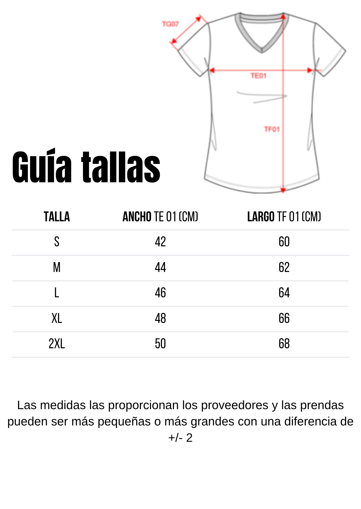 Guía de tallas