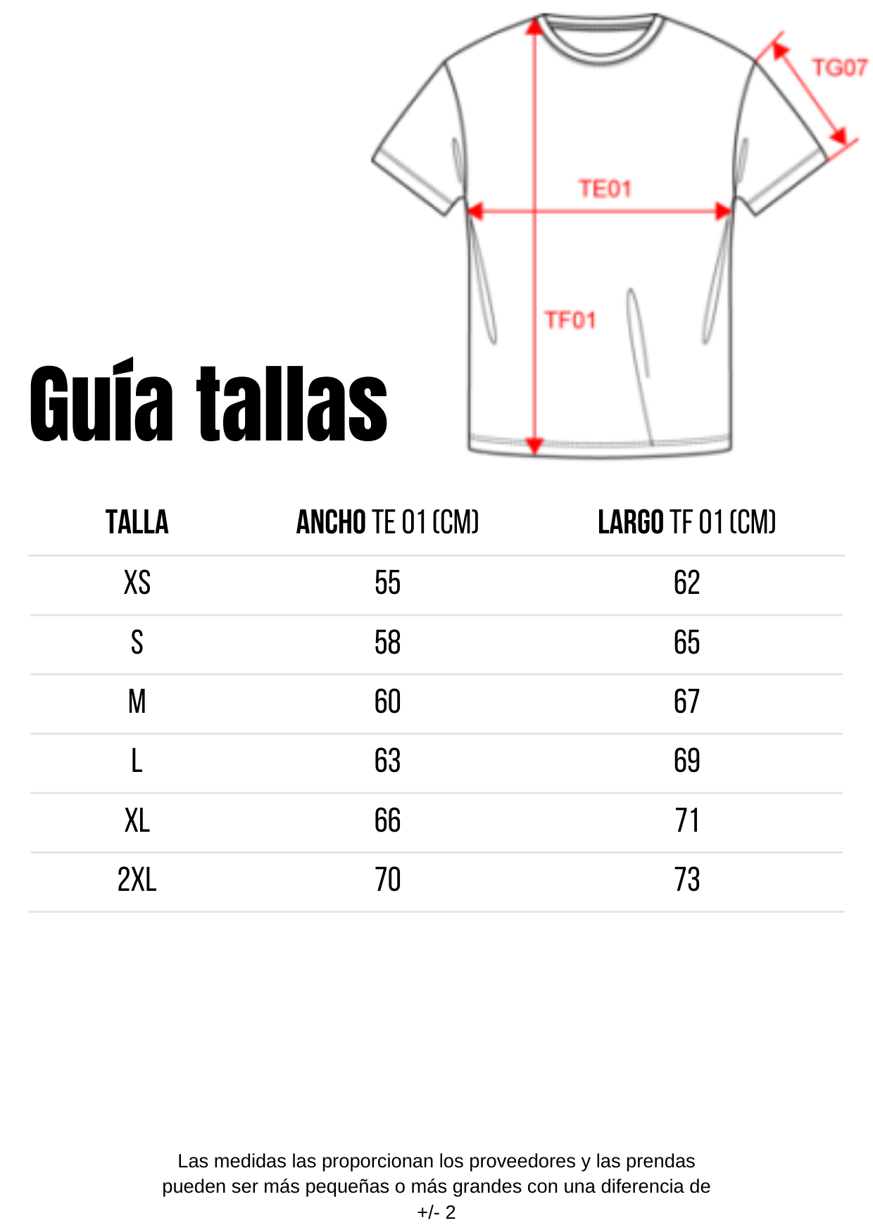 Guía de tallas