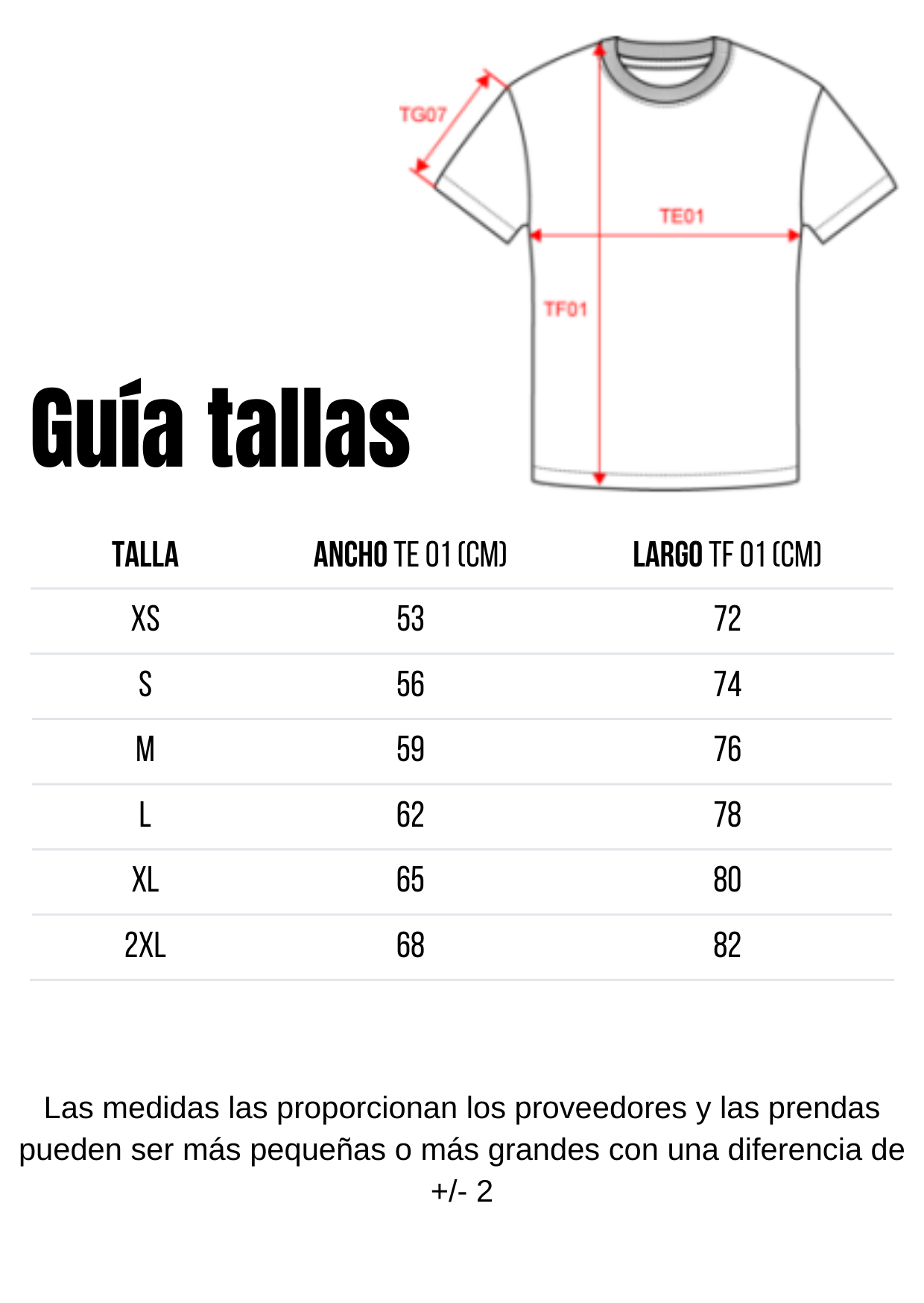 Guía de tallas