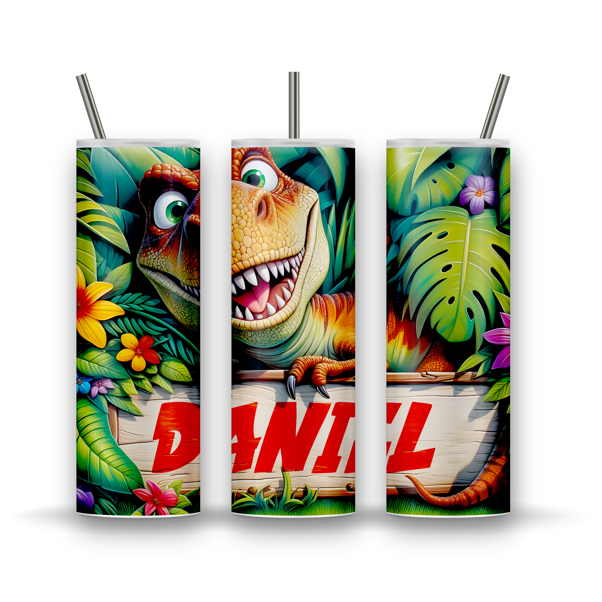 Tumbler Dino + nombre