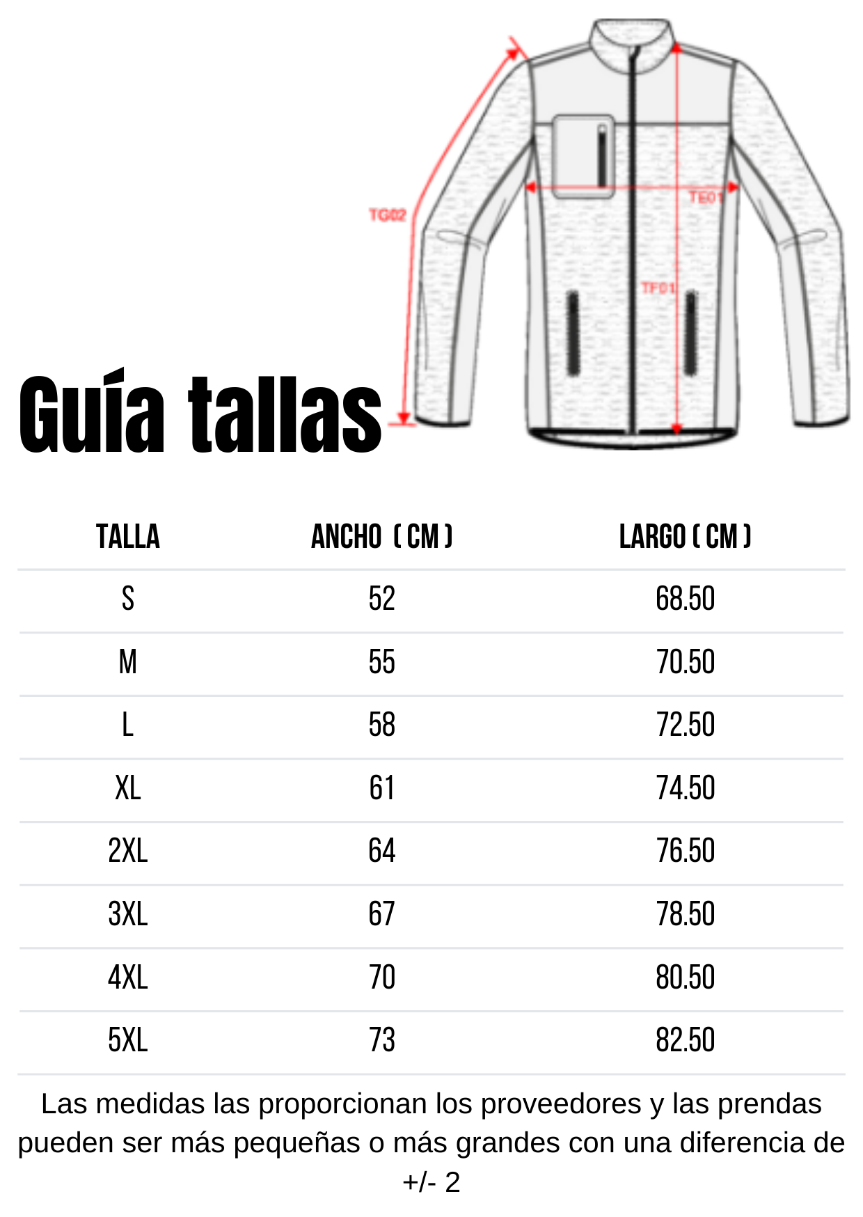 Guía de tallas
