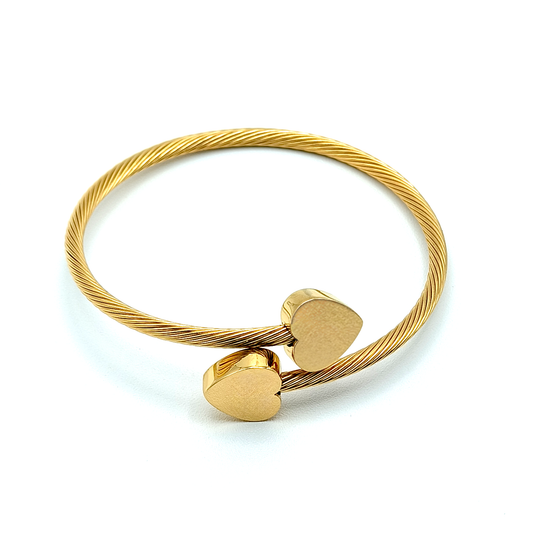 Brazalete corazones acero grabado láser