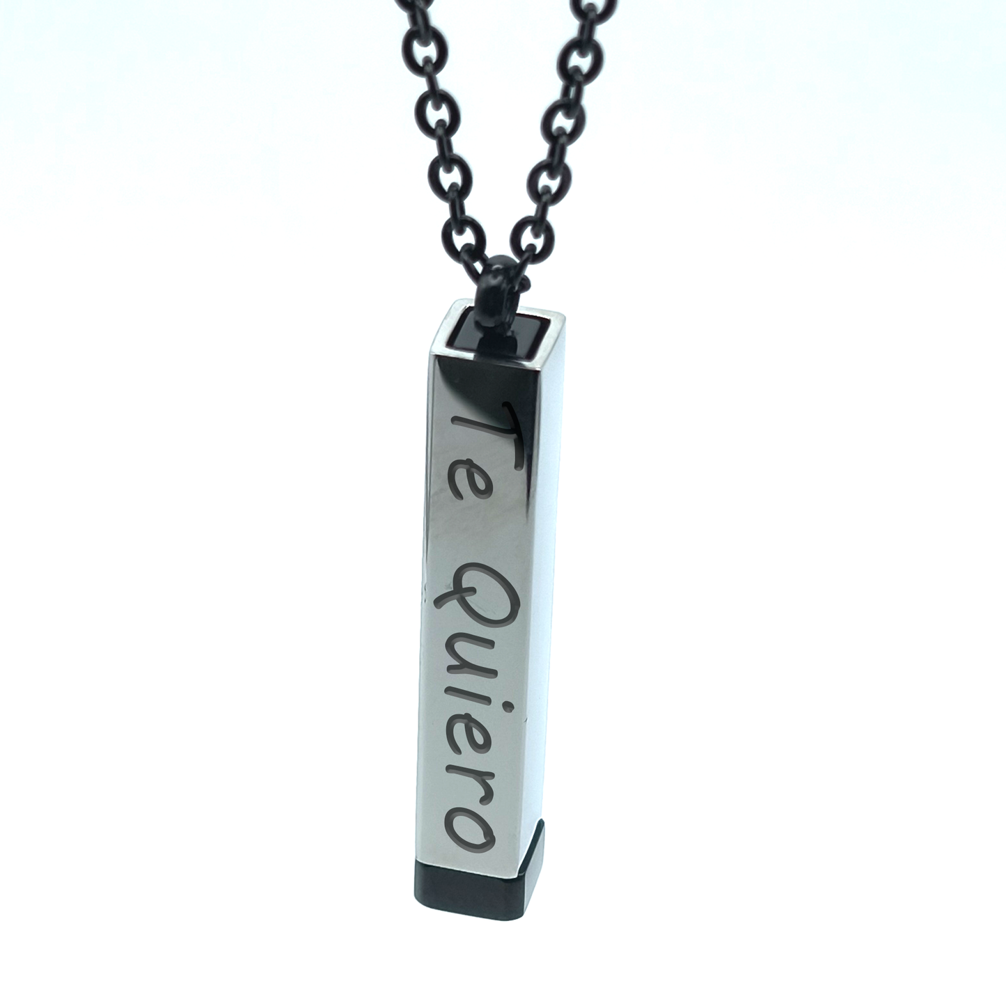 Colgante mensaje oculto Plateado-negro